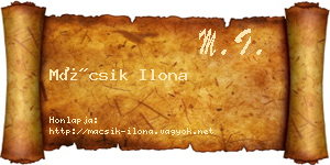 Mácsik Ilona névjegykártya