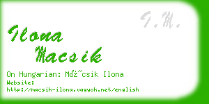 ilona macsik business card